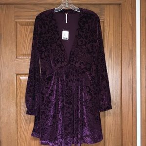 Free People velvet burnout babydoll dress.